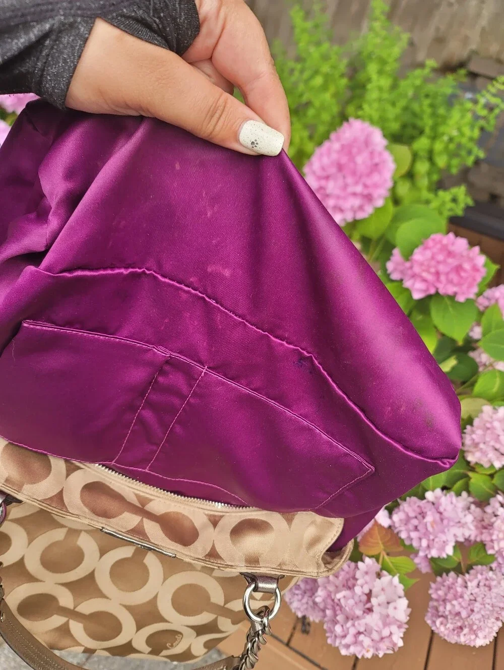 Coach Madison Op Art Signature Chain Strap Tote